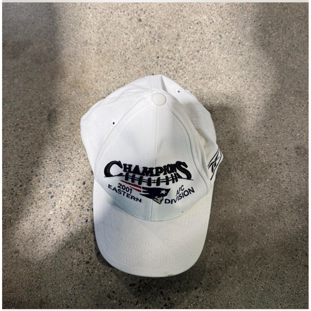 New‎ England Patriots 2001 AFC East Champions Hat Reebok NFL White Cap